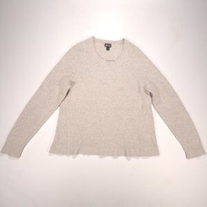 Patagonia Recycled Cashmere Grey Sweater Women's Crewneck Sz XL Has Holes Read.